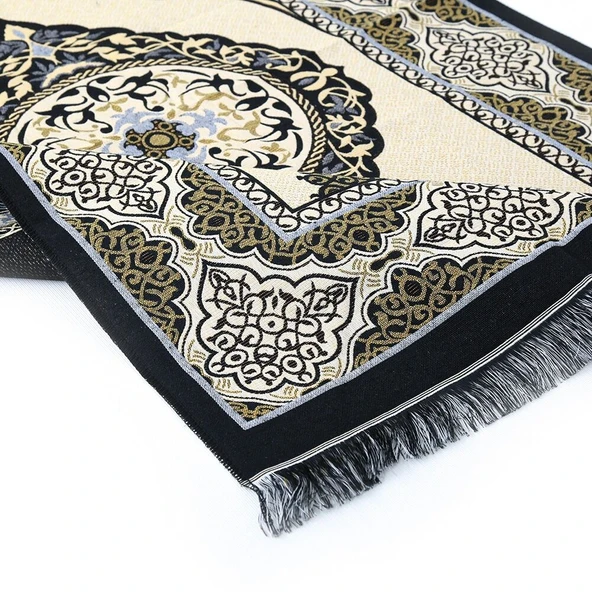 Hediyelik Tafta Seccade Siyah-Gold 68x110 cm - 200 gr - 4