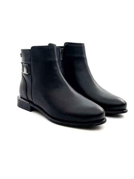 Venüs 2050134K Kadın Hakiki Deri Tokalı Küt Burun Klasik Kısa Bot - 2