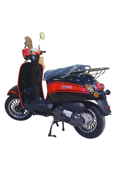 Falcon Turtle 50 Benzinli Scooter - Siyah/Kırmızı - 5