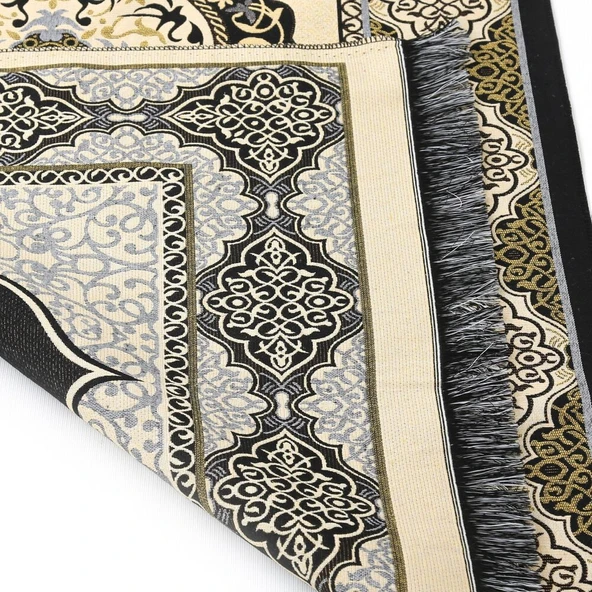 Hediyelik Tafta Seccade Siyah-Gold 68x110 cm - 200 gr - 2