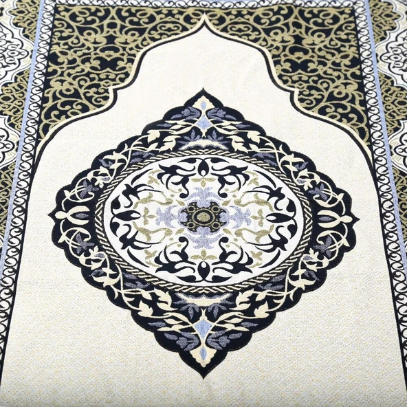 Hediyelik Tafta Seccade Siyah-Gold 68x110 cm - 200 gr - 3
