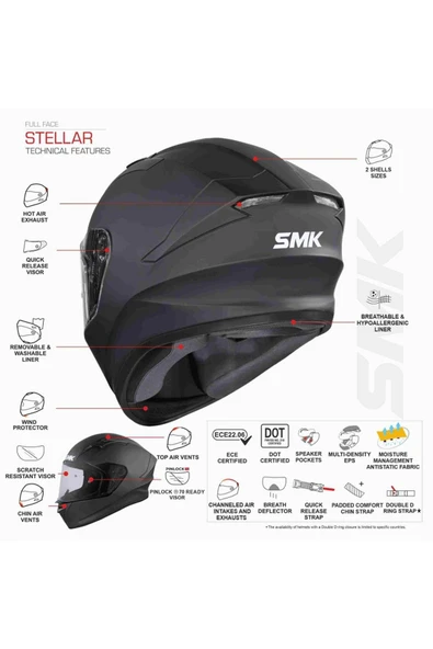 SMK Stellar Taotei Kapalı Kask - 2