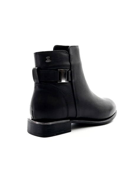 Venüs 2050134K Kadın Hakiki Deri Tokalı Küt Burun Klasik Kısa Bot - 3