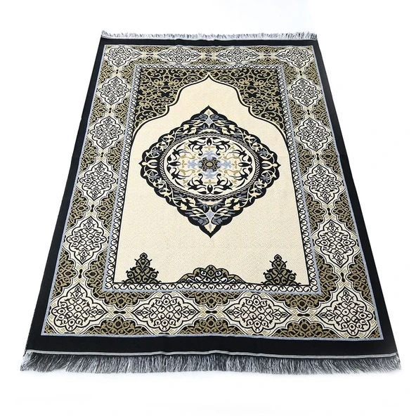 Hediyelik Tafta Seccade Siyah-Gold 68x110 cm - 200 gr - 1