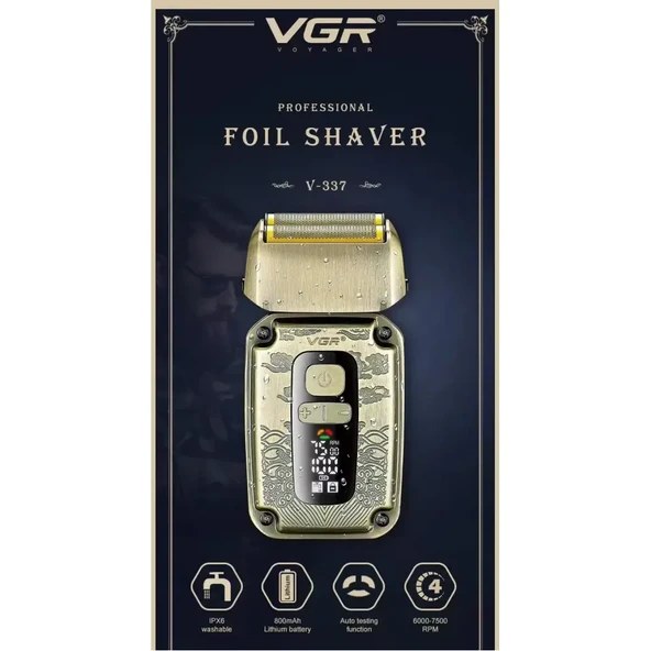 VGR V-337 Elektrikli Tıraş Makinesi Düzeltici Metal 7500 Rpm IPX6 - Resim 2