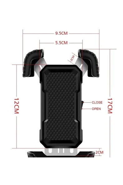 360° Derece Ayarlanabilen Gidon Bağlantılı Bisiklet Motosiklet İçin Abs 4-7.8″ İnç Telefon Tutucu - 7
