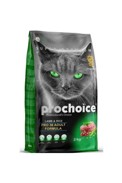 ProChoice Pro 36 Kuzulu ve Pirinçli Düşük Tahıllı Yetişkin Kedi Maması 2kg - Resim 2