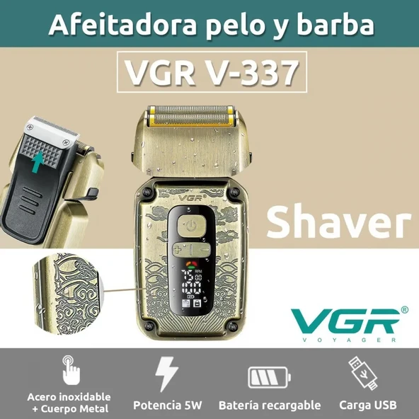 VGR V-337 Elektrikli Tıraş Makinesi Düzeltici Metal 7500 Rpm IPX6 - Resim 7