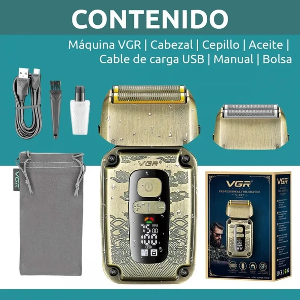 VGR V-337 Elektrikli Tıraş Makinesi Düzeltici Metal 7500 Rpm IPX6 - Resim 4