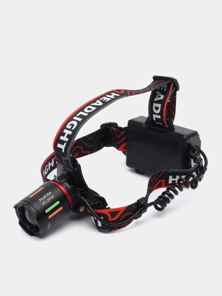 Ps-2910 Şarjlı Profesyonel Zoomlu Kamp Avcı Balıkçı Kafa Lambası Feneri