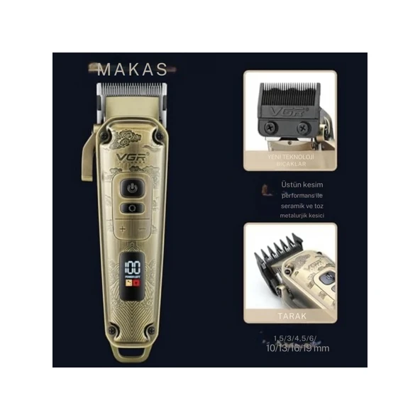 VGR Orijinal Vgr V-643 Profesyonel Saç Düzeltici Erkekler Için Set Elektrikli Yıkanabilir Sakal Saç Kesme Şarj Edilebilir Kesimi Makinesi - Resim 2