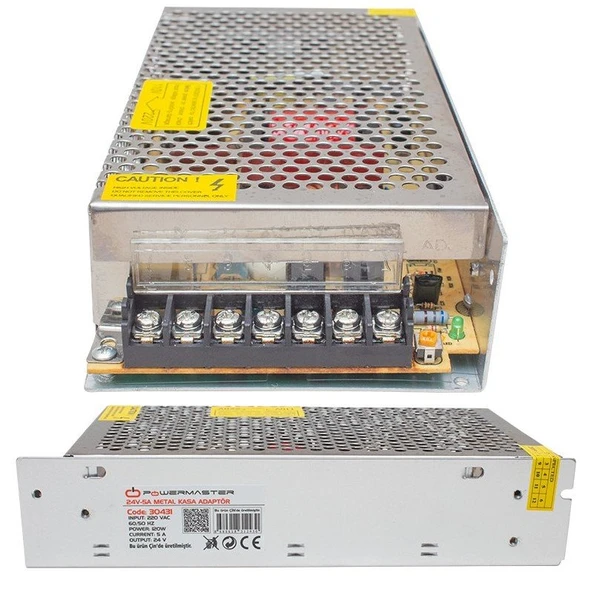 Powermaster PM-30431 24 Volt - 5 Amper Metal Kasa Adaptör - Resim 3