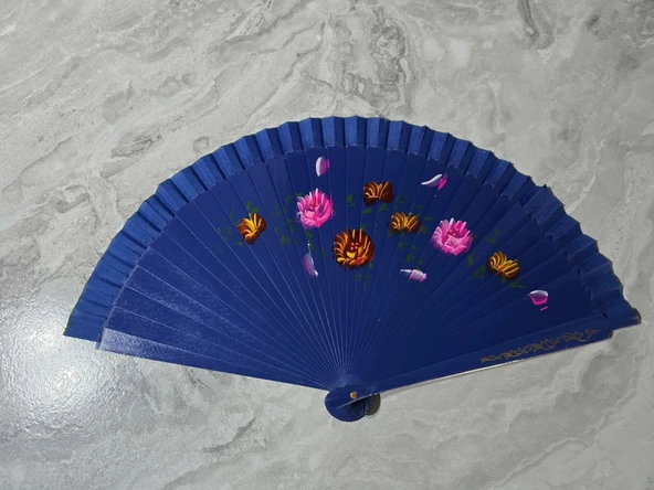 Bambu Çift Taraflı Yelpaze Karışık Renkler 12'li Paket - 1