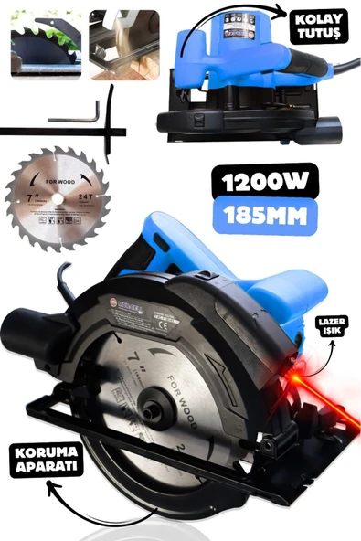 MURCELL ELEKTRİKLİ DAİRE TESTERE MAVİ 1200W 185MM