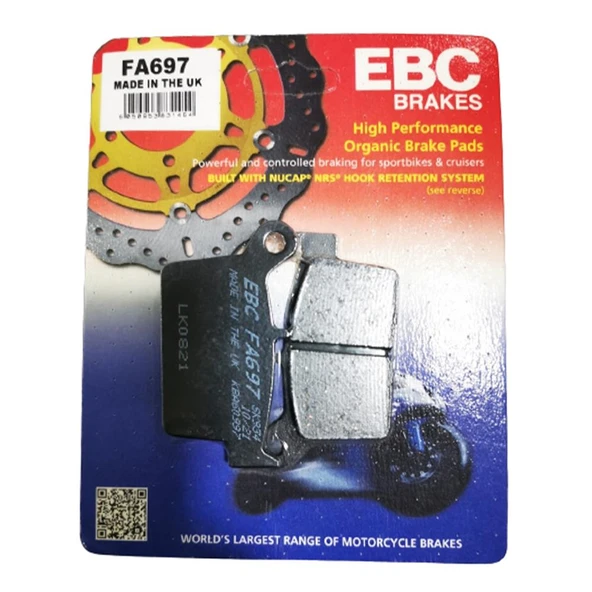EBC Brakes® Organic FA Series Motosiklet Fren Balatası (2 parça) ürün görseli 1
