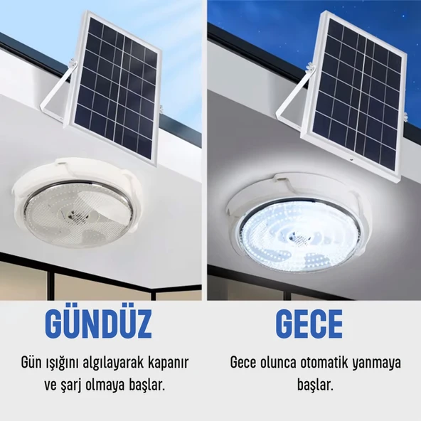 UpWay 45W Güneş Enerjili İç Mekan Sıva Üstü 50 LED Kumandalı Tavan Lambası - Resim 7