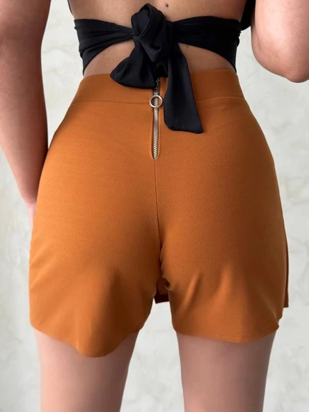 Kapaklı şort etek camel s208 - Resim 2