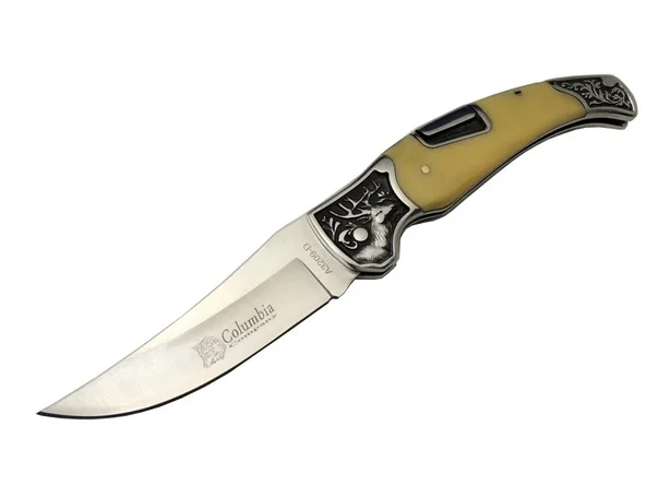 A3209D Kamp 22,5cm- Manuel, Geyik İşlemeli, Kemerlikli, Sedefli Sap ürün görseli 1