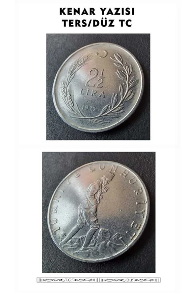 Escoines Koleksiyon 39963687fb9ff17992 1976 akmonital ters/düz tc kayıtlı hata ÇÇT+ eski madeni para ürün görseli 1