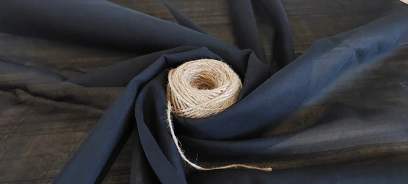 Algelsineve Metrelik Pamuklu İşlenmemiş Siyah  Tülbent, 0,9x1m - Resim 3