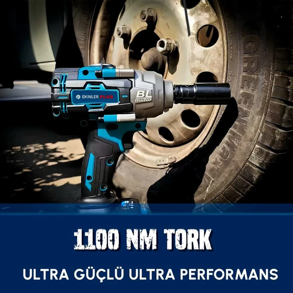 Yeni Profesyonel Kömürsüz Akülü 88vf Somun Sıkma Sökme Seti 1100Nm EEA386 - Resim 2