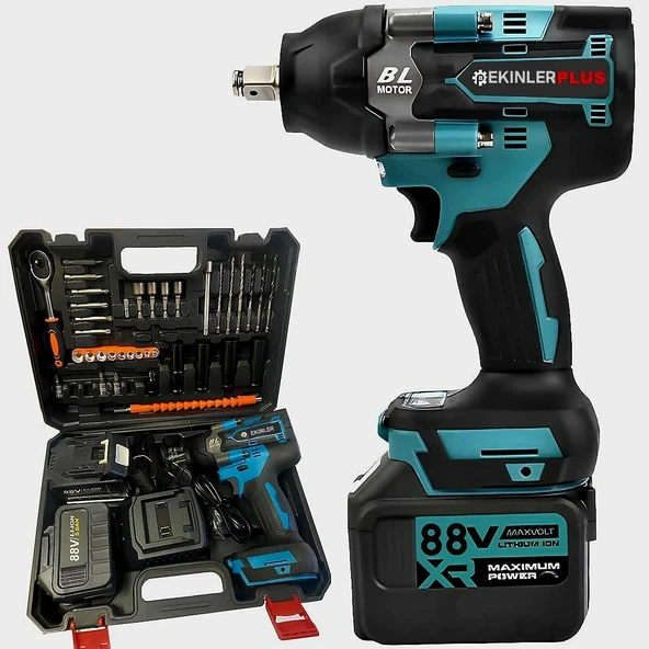 Yeni Profesyonel Kömürsüz Akülü 88vf Somun Sıkma Sökme Seti 1100Nm EEA386 ürün görseli 1