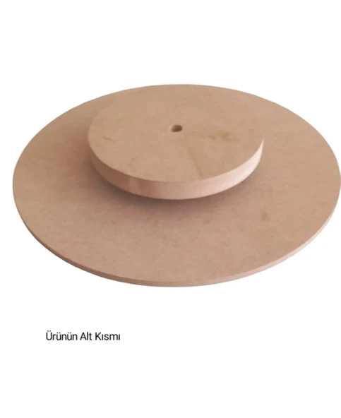 Mdf Dekoratif Yuvarlak Dönen Sunum Standı, Sunumluk - 5
