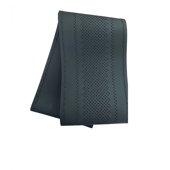 Lüx Desenli Deri Dikme Direksiyon Kılıfı 38-40cm Gri OND366 - 2