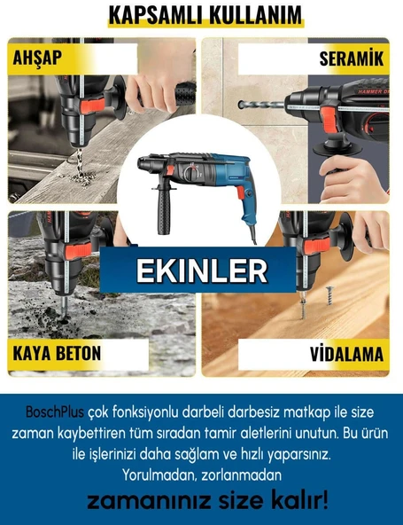 Elektrikli 3 Ürün Profesyonel Pnömatik Kırıcı Delici Matkap (3 Ürün) EEA437 - 2