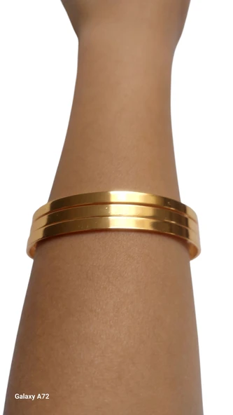 Altın Renk 3 Adet Kalın Ajda Bilezik, Bileklik - 3