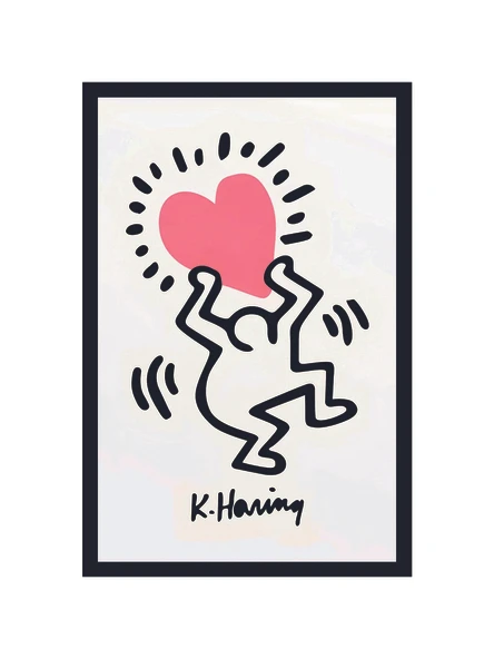 Keith Haring  Aşk Sevgi Birlik ve Umut Temalı Pop Art Hediye Kartı & Kartpostal  10x15 cm - 1