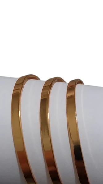 Altın Renk 3 Adet Kalın Ajda Bilezik, Bileklik