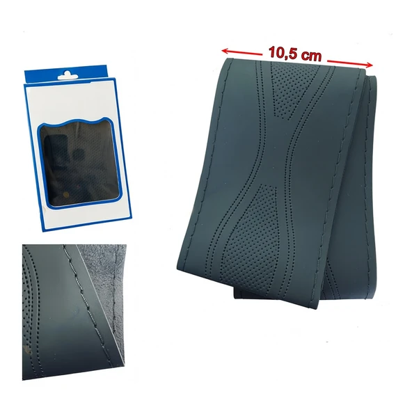 Lüx Desenli Deri Dikme Direksiyon Kılıfı 38-40cm Siyah OND364