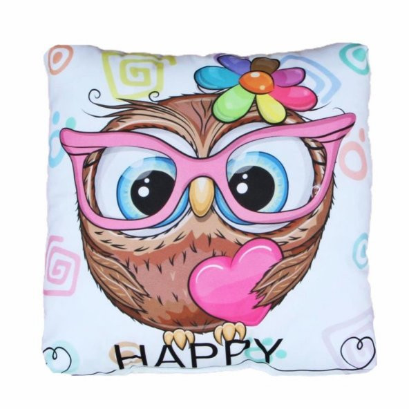 Baykuş Puf Yastık Açık Mavi Masa Lambası Baykuş Notluk Üçlü Set - 4