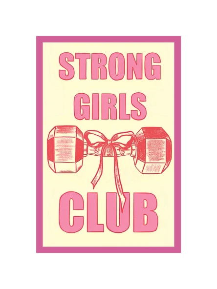 Strong Girls Club  Güçlü Kızlar Kulübü Temalı Dekoratif Hediye Not Kartı Kartpostal  10x15 cm ürün görseli