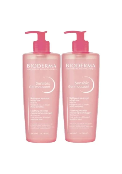Bioderma Sensibio Foaming Gel 500 ml Hassas Ciltler Temizleme Jeli 2'li Avantaj Paket