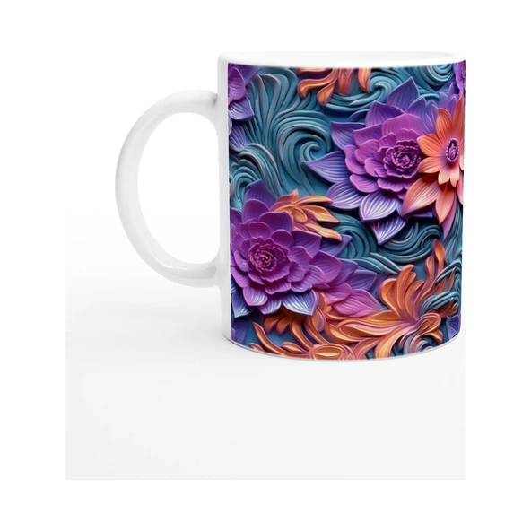 Büyülü Akşam Işığı Çiçek Desenli Kupa Bardak