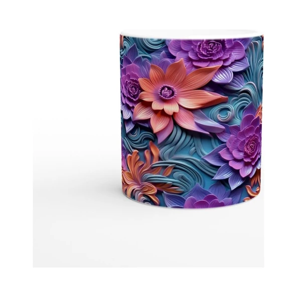 Büyülü Akşam Işığı Çiçek Desenli Kupa Bardak - 2