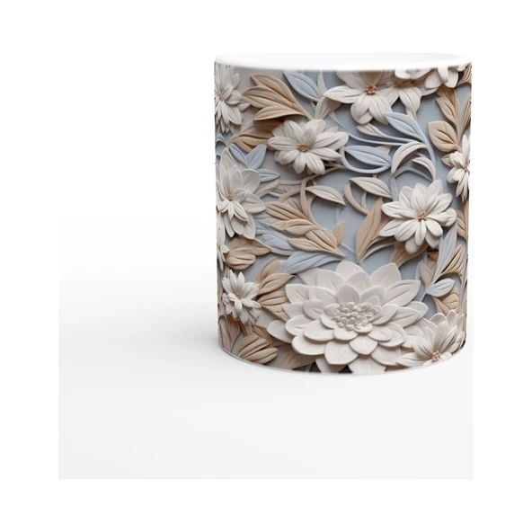 Zarif Zindelik Relax Çiçek Desenli Kupa Bardak - 2