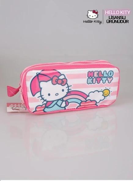 Hello Kitty Çift Bölmeli Gözlü Kalem Çantası Kalemlik