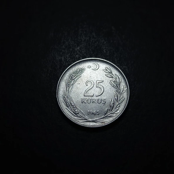 Escoines Koleksiyon 39963687afd9890e70 1965 Akmonital 25Kuruş Eski Madeni Para - Resim 2