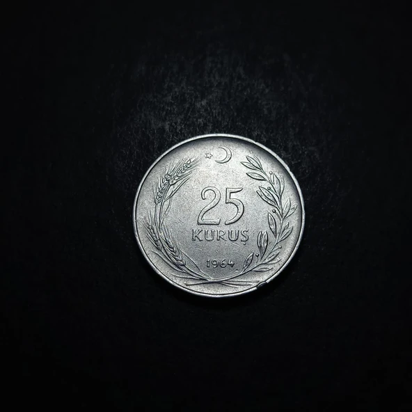 Escoines Koleksiyon 39963687afda069a53 1964 Akmonital 25Kuruş Eski Madeni Para - Resim 4