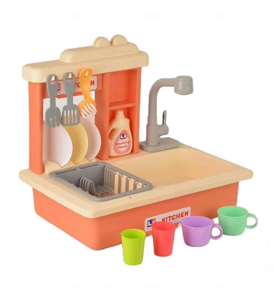 Pilli Modern Akan Musluklu Lavabo Mutfak Seti ( Pembe Renk) - 2