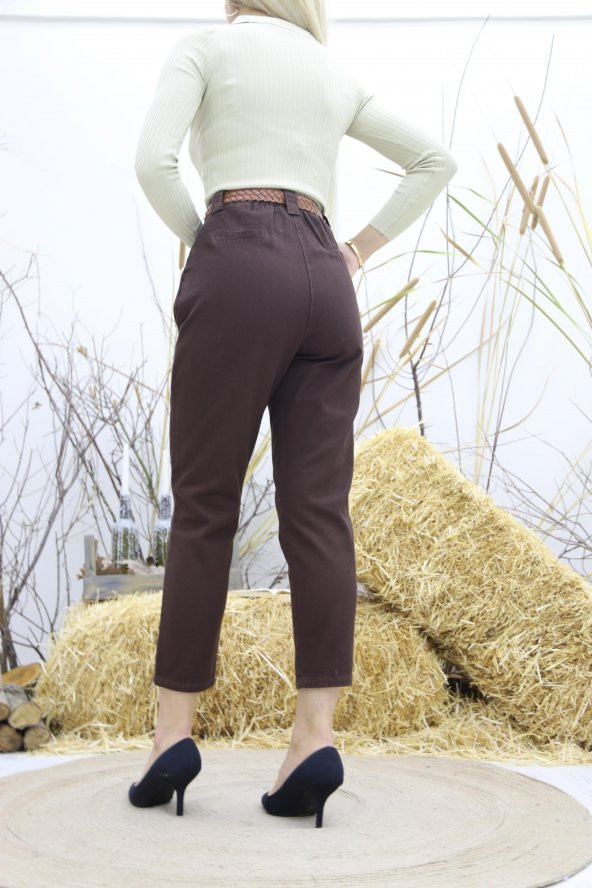 Aktuel Giyim Yp4396-R2958 Beli Örgü Deri Kemerli Pantolon - 4