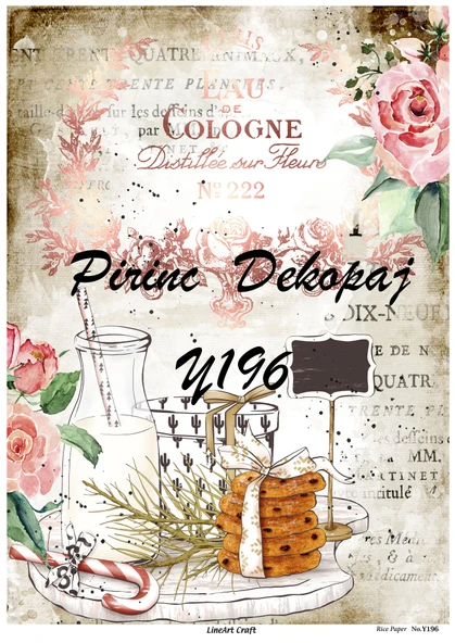 LineArt Pirinç Dekopaj Kağıdı Y196 ürün görseli