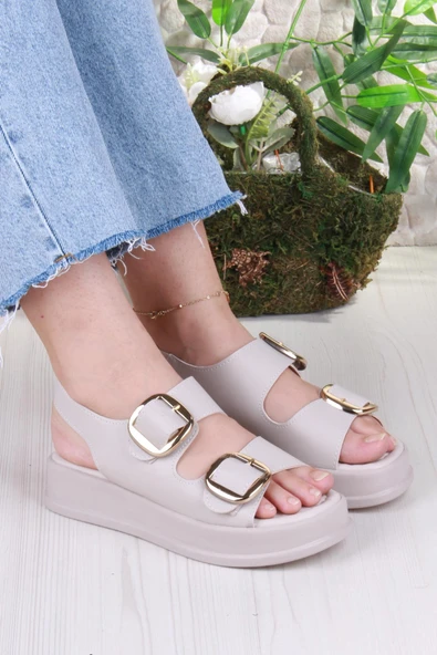 Fort 3509 Ceyn Anatomik Rahat İki Tokalı Kadın Sandalet - Resim 7