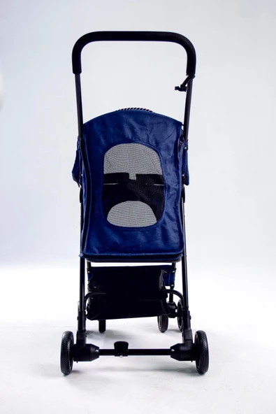 Zampa Showtime Lacivert Kedi-Köpek Arabası (SP02XKN)  | Katlanabilir, Fileli, Güvenli ve Şık Tasarım - 5