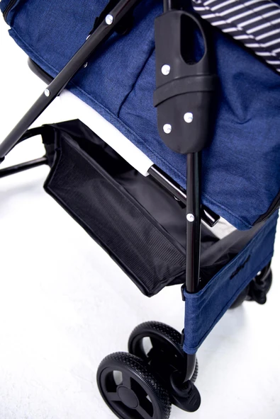 Zampa Showtime Lacivert Kedi-Köpek Arabası (SP02XKN)  | Katlanabilir, Fileli, Güvenli ve Şık Tasarım - 3