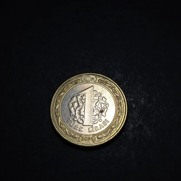 Escoines Koleksiyon 39963688006fb5d6f1 2021 Çapaklı 1türk lirası göz yaşı ÇÇT+ eski madeni para - Resim 4