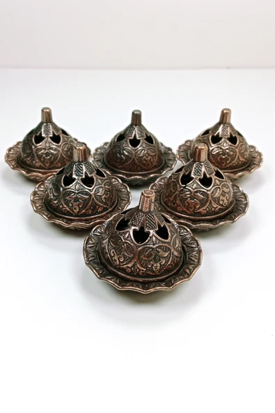 6 Lı Mini Eskitme Osmanlı Temalı Koyu Renk Lokumluk Sunum - Resim 2